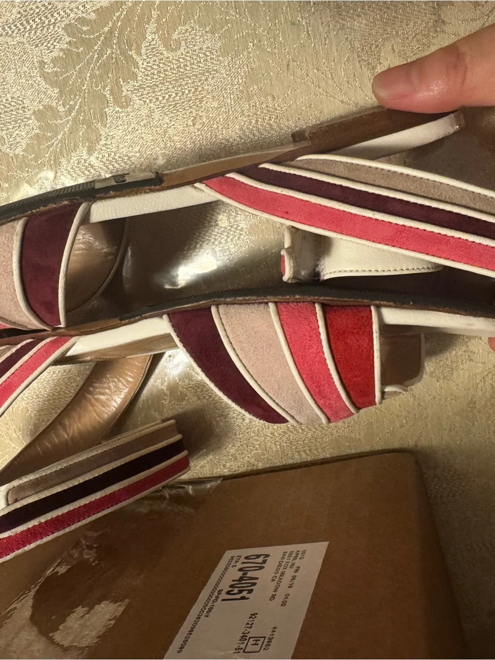 Valentino Garavani Goodyear Sole Striped Sandals 36 + COA & Dust Bag - Picture 7 of 9